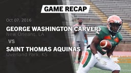 Recap: George Washington Carver  vs. Saint Thomas Aquinas  2016