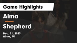 Alma  vs Shepherd  Game Highlights - Dec. 21, 2023