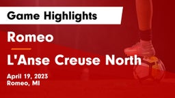 Romeo  vs L'Anse Creuse North  Game Highlights - April 19, 2023