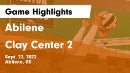 Abilene  vs Clay Center 2 Game Highlights - Sept. 22, 2022