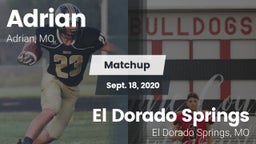 Matchup: Adrian  vs. El Dorado Springs  2020