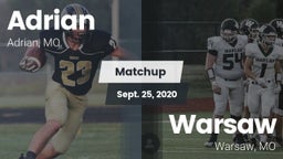 Matchup: Adrian  vs. Warsaw  2020