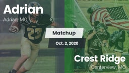 Matchup: Adrian  vs. Crest Ridge  2020