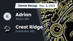 Recap: Adrian  vs. Crest Ridge  2020