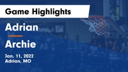 Adrian  vs Archie  Game Highlights - Jan. 11, 2022