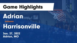 Adrian  vs Harrisonville  Game Highlights - Jan. 27, 2022