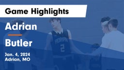 Adrian  vs Butler  Game Highlights - Jan. 4, 2024