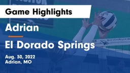 Adrian  vs El Dorado Springs  Game Highlights - Aug. 30, 2022