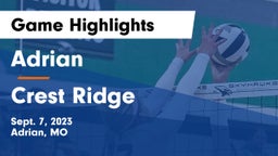 Adrian  vs Crest Ridge  Game Highlights - Sept. 7, 2023
