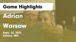 Adrian  vs Warsaw  Game Highlights - Sept. 23, 2023