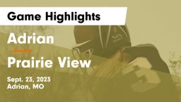 Adrian  vs Prairie View  Game Highlights - Sept. 23, 2023