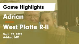 Adrian  vs West Platte R-II  Game Highlights - Sept. 23, 2023