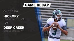 Recap: Hickory  vs. Deep Creek  2016