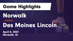 Norwalk  vs Des Moines Lincoln Game Highlights - April 8, 2022
