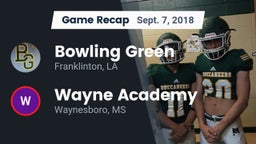 Recap: Bowling Green  vs. Wayne Academy  2018