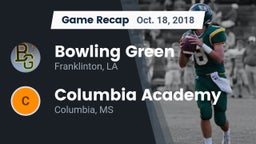 Recap: Bowling Green  vs. Columbia Academy  2018