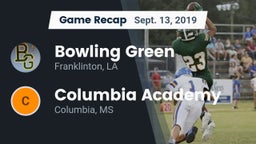 Recap: Bowling Green  vs. Columbia Academy  2019