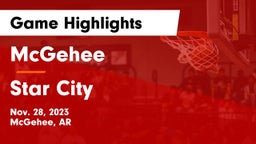 McGehee  vs Star City Game Highlights - Nov. 28, 2023