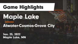 Maple Lake  vs Atwater-Cosmos-Grove City  Game Highlights - Jan. 25, 2022