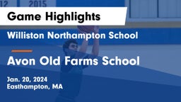 Williston Northampton School vs Avon Old Farms School Game Highlights - Jan. 20, 2024