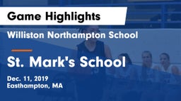 Williston Northampton School vs St. Mark's School Game Highlights - Dec. 11, 2019