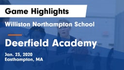 Williston Northampton School vs Deerfield Academy  Game Highlights - Jan. 23, 2020