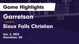 Garretson  vs Sioux Falls Christian  Game Highlights - Jan. 5, 2024