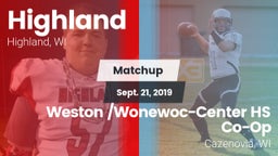Matchup: Highland vs. Weston /Wonewoc-Center HS Co-Op 2019