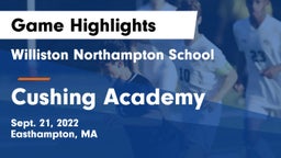Williston Northampton School vs Cushing Academy  Game Highlights - Sept. 21, 2022