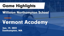 Williston Northampton School vs Vermont Academy Game Highlights - Jan. 19, 2022