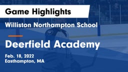 Williston Northampton School vs Deerfield Academy  Game Highlights - Feb. 18, 2022
