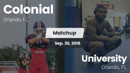 Matchup: Colonial  vs. University  2016