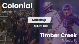 Matchup: Colonial  vs. Timber Creek  2016
