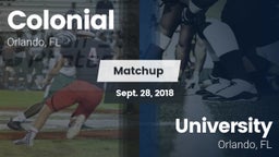 Matchup: Colonial  vs. University  2018