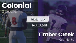 Matchup: Colonial  vs. Timber Creek  2019