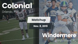 Matchup: Colonial  vs. Windermere  2019