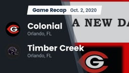 Recap: Colonial  vs. Timber Creek  2020