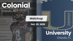 Matchup: Colonial  vs. University  2020