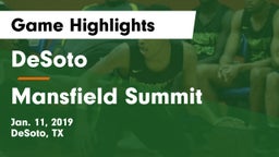 DeSoto  vs Mansfield Summit  Game Highlights - Jan. 11, 2019