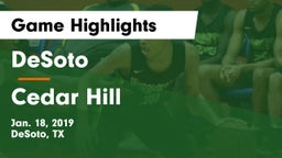 DeSoto  vs Cedar Hill  Game Highlights - Jan. 18, 2019