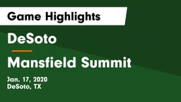 DeSoto  vs Mansfield Summit  Game Highlights - Jan. 17, 2020