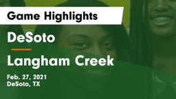 DeSoto  vs Langham Creek  Game Highlights - Feb. 27, 2021