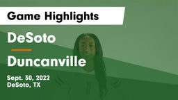 DeSoto  vs Duncanville Game Highlights - Sept. 30, 2022