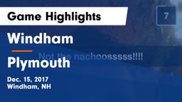 Windham  vs Plymouth  Game Highlights - Dec. 15, 2017