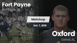 Matchup: Fort Payne High vs. Oxford  2016