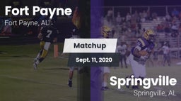 Matchup: Fort Payne High vs. Springville  2020
