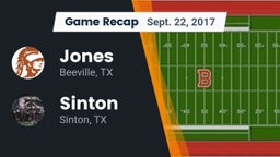 Recap: Jones  vs. Sinton  2017