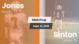 Matchup: Jones  vs. Sinton  2018