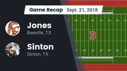 Recap: Jones  vs. Sinton  2018