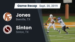 Recap: Jones  vs. Sinton  2019